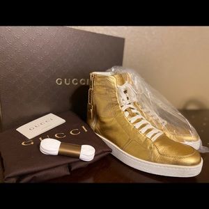 Limited Edition Gold high Top Gucci Sneakers